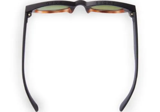 Women Florentin Matte Black glass Bottle Green TOMS Sunglasses