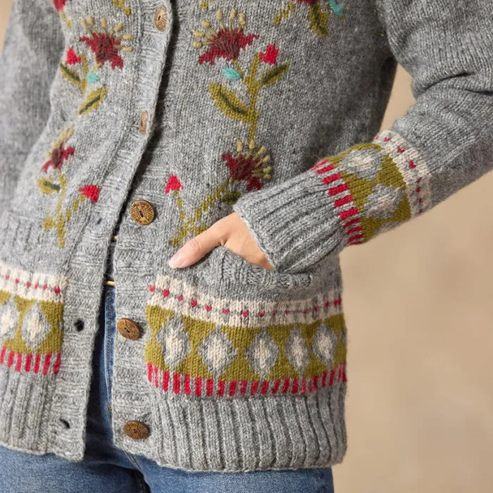 Women Flowering Vines Cardigan Heather Gray Sundance Catalog Sweaters Women Flowering Vines Cardigan Heather Gray Sundance Catalog Sweaters