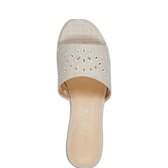 Women Foreva Platform Slide Sandal Light Natural Marc Fisher Mules and Slides