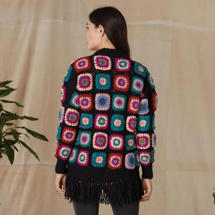 Women Fran Crocheted Cardigan Black Sundance Catalog Sweaters