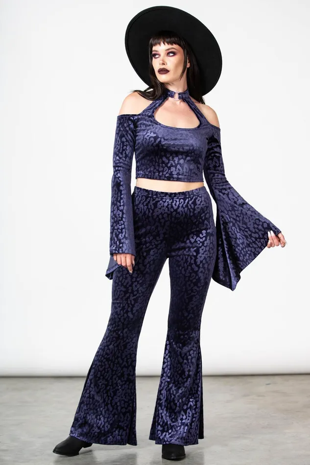 Women Going Out Killstar Felinology Crop Top PLUM