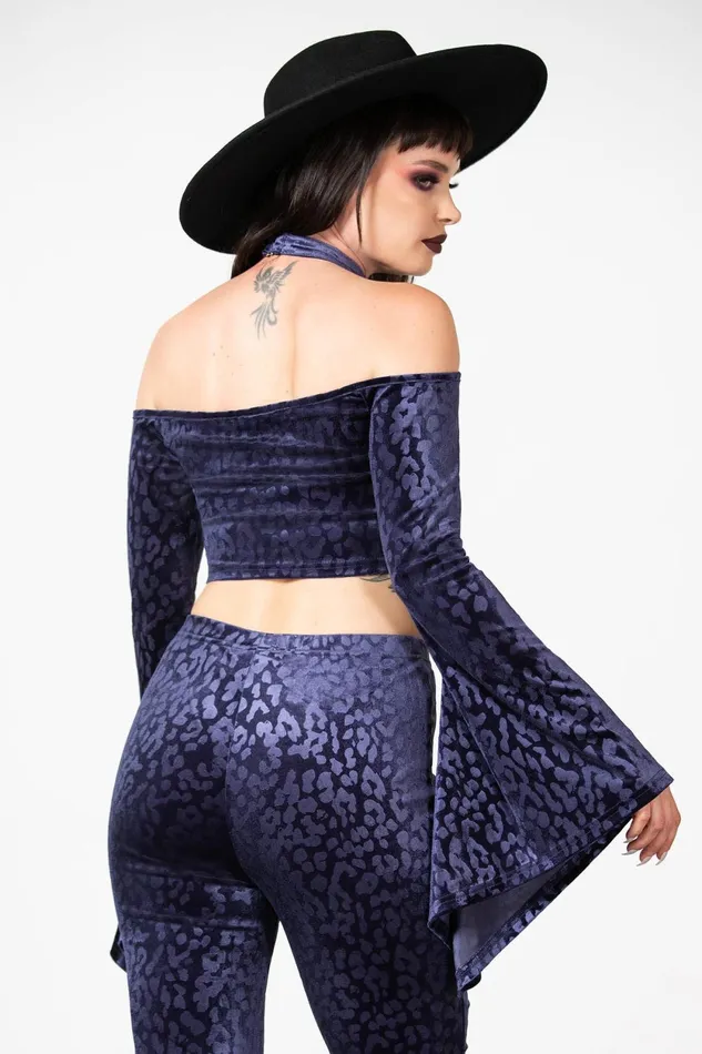 Women Going Out Killstar Felinology Crop Top PLUM