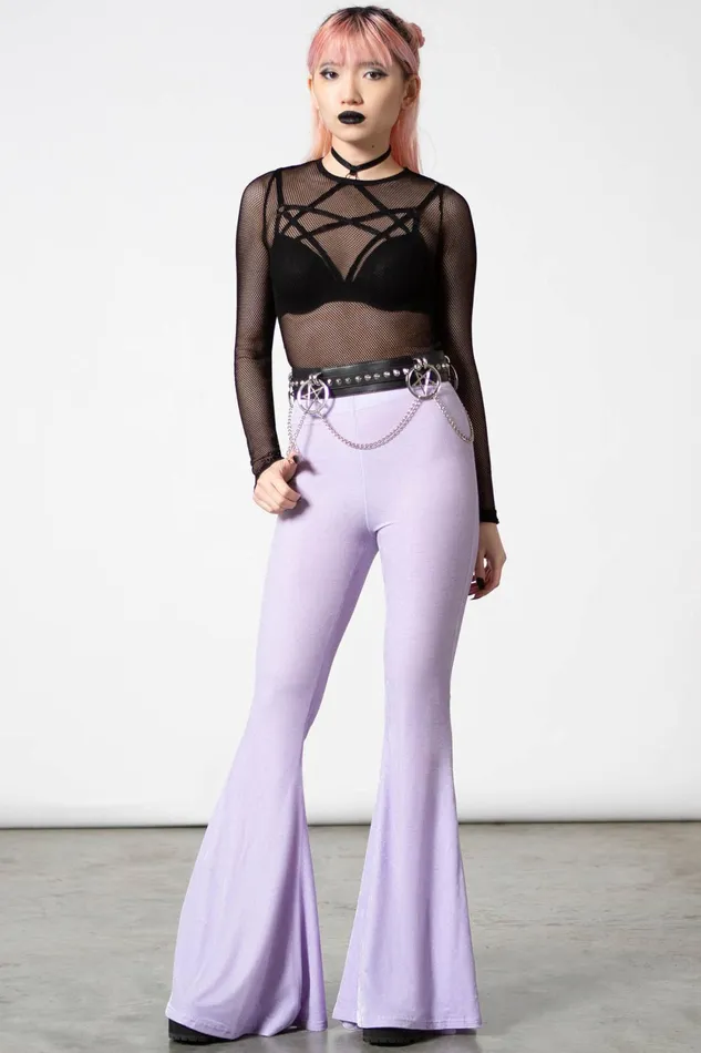 Women Going Out Killstar Moondance Bell Bottoms PASTEL LILAC