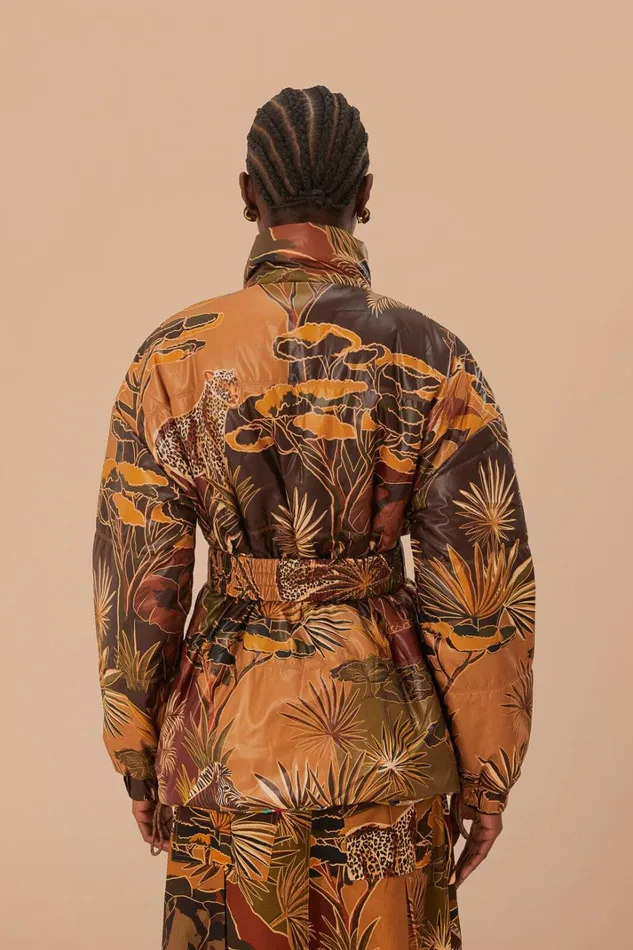 Women Gold Savana Dream Reversible Puffer Jacket Savana Dream Caramel FARM Rio Puffer Jackets