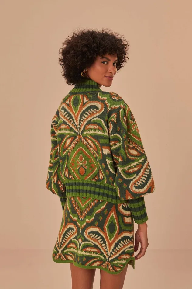 Women Green Pinneaple Ikat Sweater Pineapple Ikat Green FARM Rio Sweaters and Sweatshirts