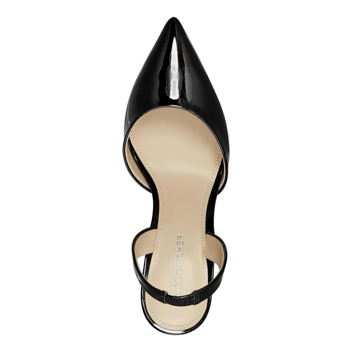 Women Hadya Slingback Pump Black Patent Marc Fisher Heels and Pumps