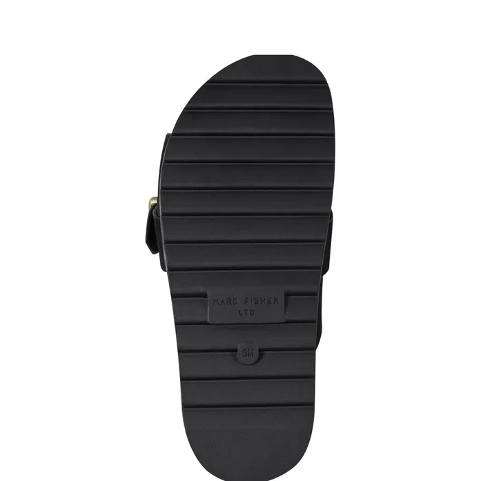 Women Hattie Footbed Slide Sandal Black Marc Fisher Mules and Slides