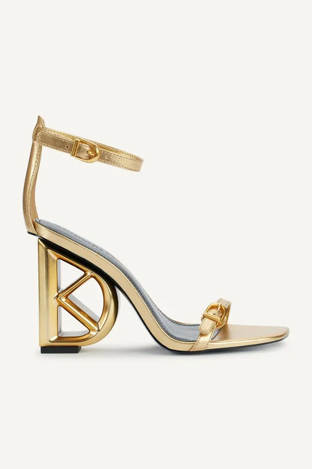 Women Heels And Wedges Donna Karan DK ANKLE STRAP SANDAL Gold