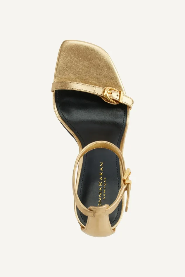 Women Heels And Wedges Donna Karan DK ANKLE STRAP SANDAL Gold