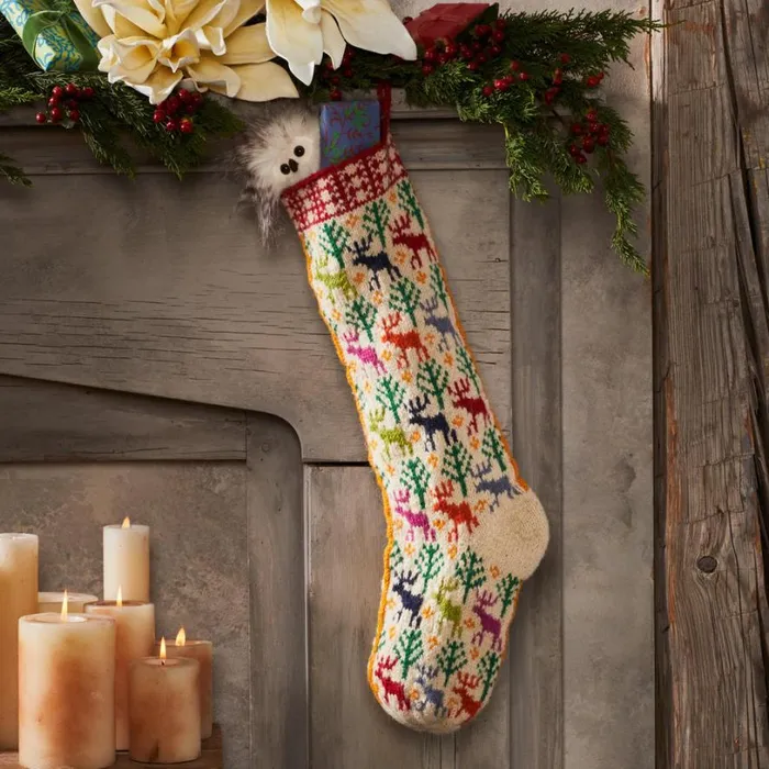 Women Heirloom Merry Moose Stocking Sundance Catalog Decor