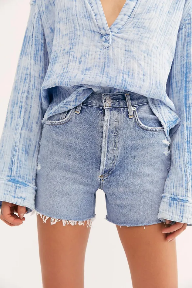 Women HighRise Jeans Free People AGOLDE Dee Ultra HighRise Shorts Chimes