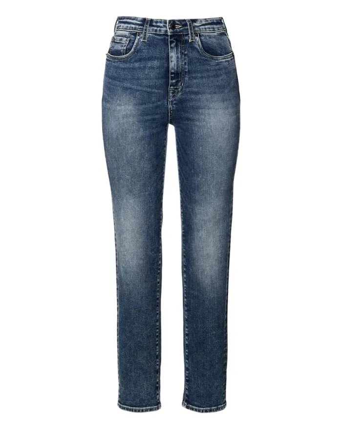 Women High Rise Straight Jayden Stonewashed Jeans Indigo Buffalo David Bitton Straight Leg
