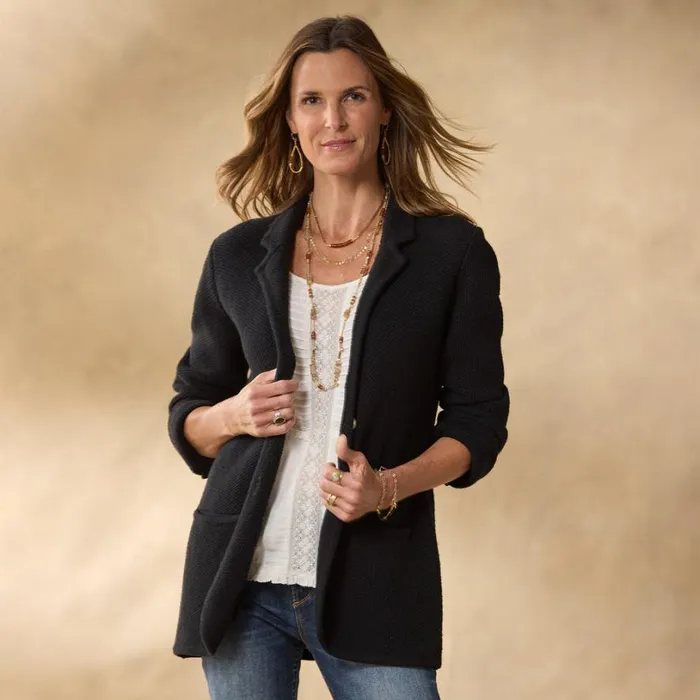 Women Ivy League Sweater Blazer Onyx Sundance Catalog Sweaters Women Ivy League Sweater Blazer Onyx Sundance Catalog Sweaters