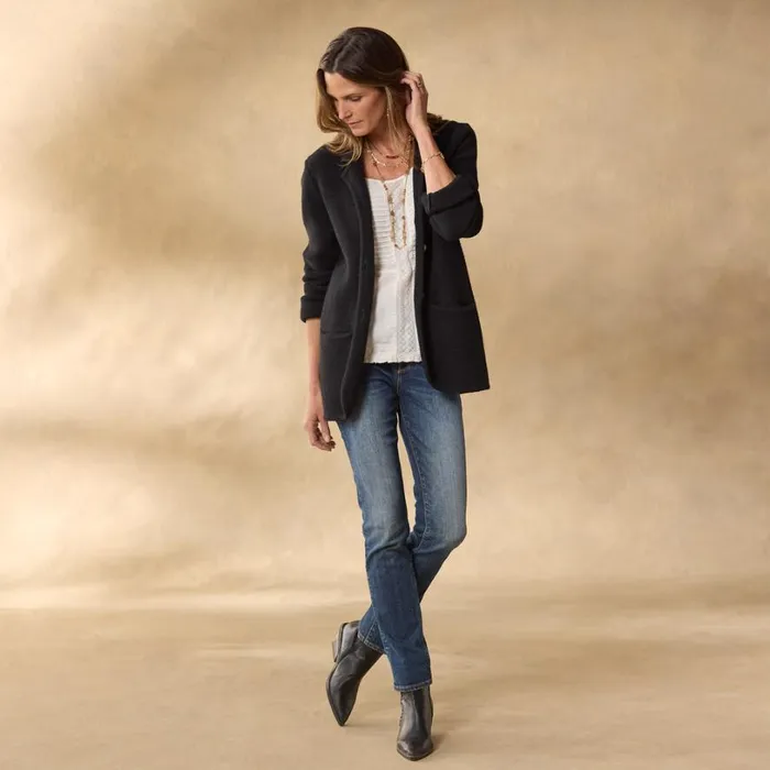 Women Ivy League Sweater Blazer Onyx Sundance Catalog Sweaters Women Ivy League Sweater Blazer Onyx Sundance Catalog Sweaters