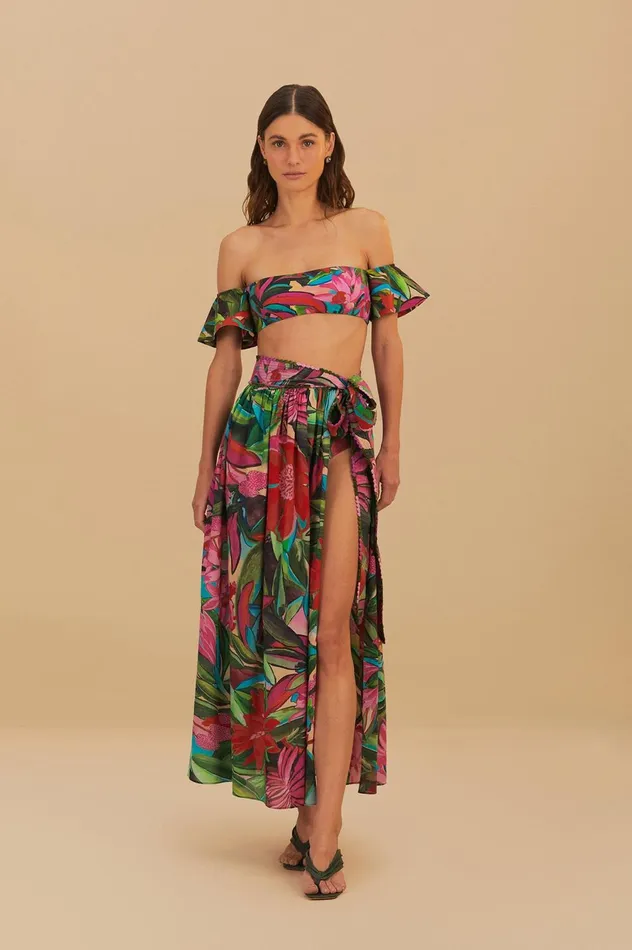 Women Jardin De Reve Midi Skirt Jardin De Reve Multicolor FARM Rio Skirts
