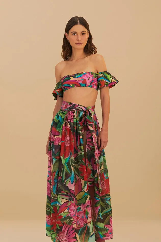 Women Jardin De Reve Midi Skirt Jardin De Reve Multicolor FARM Rio Skirts