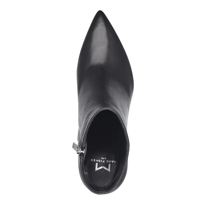 Women Jarli Pointy Ankle Bootie Black Leather Marc Fisher Casual Boots