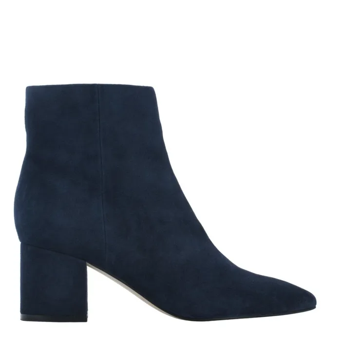 Women Jarli Pointy Ankle Bootie Navy Suede Marc Fisher Casual Boots