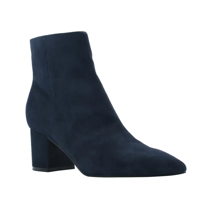 Women Jarli Pointy Ankle Bootie Navy Suede Marc Fisher Casual Boots