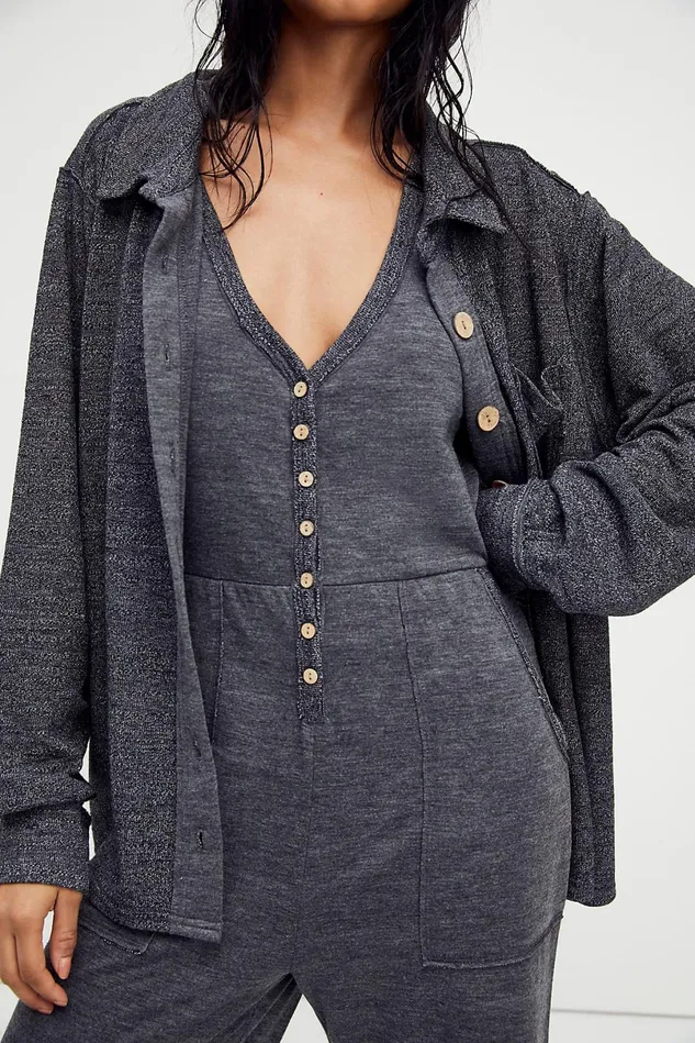 Women Jumpsuits Free People High Rise Set Charcoal Grey
