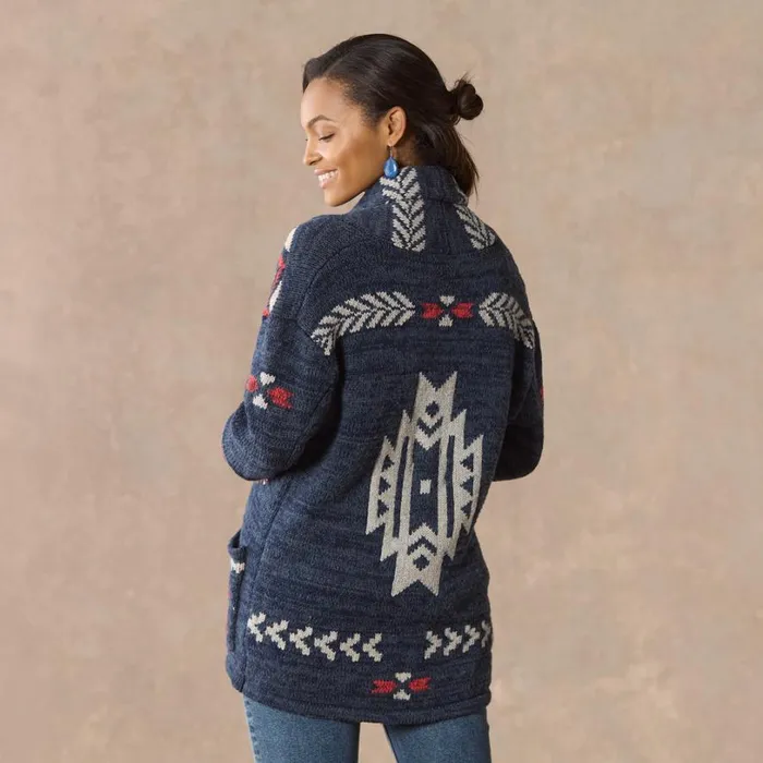 Women Katia Heritage Cardigan Petite Indigo Sundance Catalog Sweaters