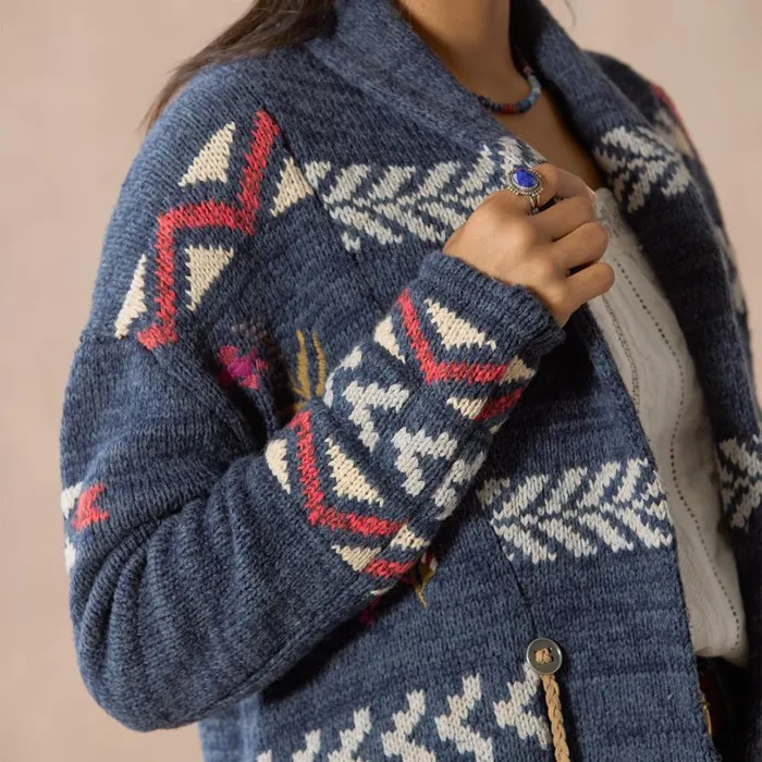 Women Katia Heritage Cardigan Petite Indigo Sundance Catalog Sweaters