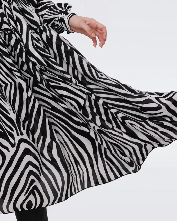 Women Kent Dress Huge Zebra Ivory DVF Dresses