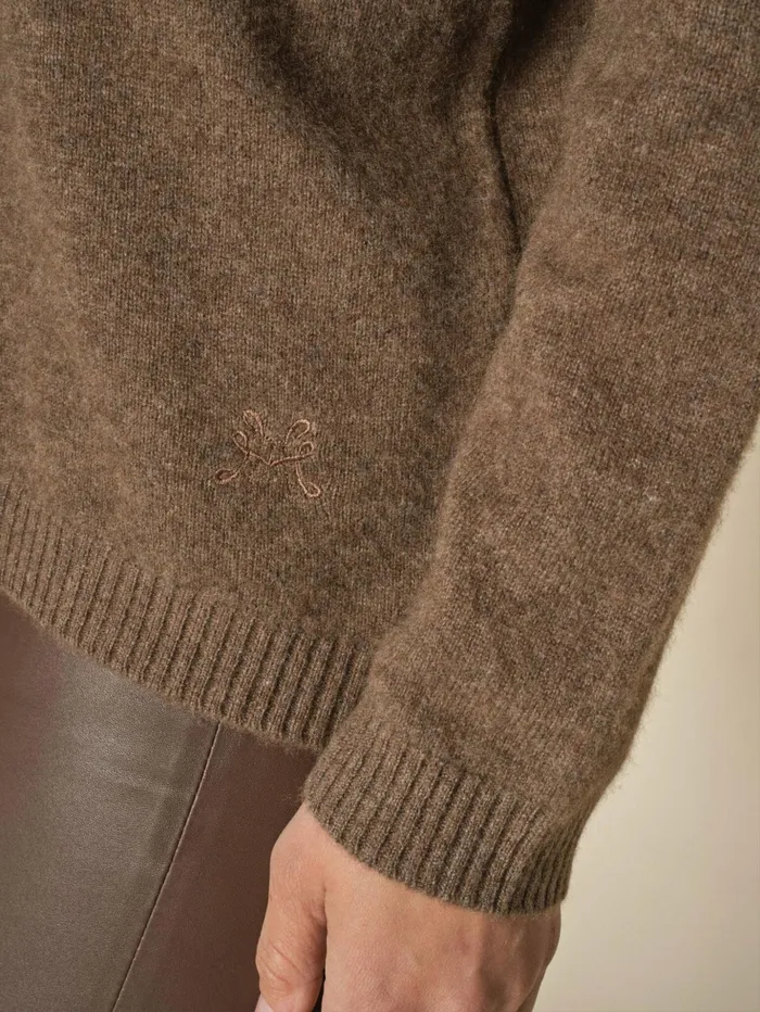 Women Knits MOS MOSH MMArlie Cashmere VNeck Knit Rain Drum