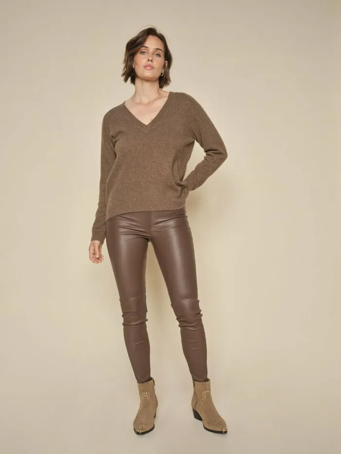 Women Knits MOS MOSH MMArlie Cashmere VNeck Knit Rain Drum