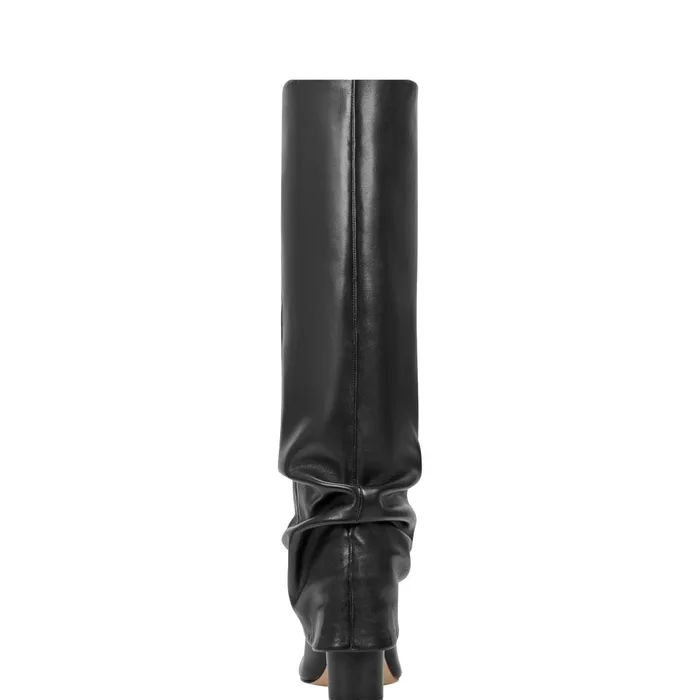 Women Lalita Foldover Dress Boot Black Leather Marc Fisher Boots