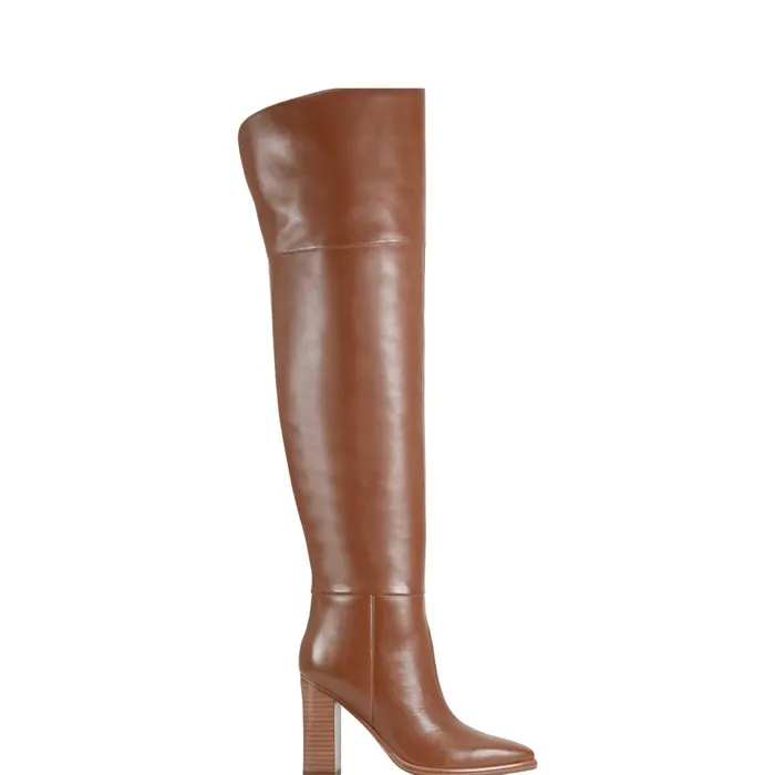 Women Lasli Over The Knee Boot Brown Leather Marc Fisher OTK Boots