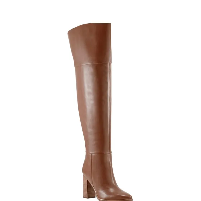 Women Lasli Over The Knee Boot Brown Leather Marc Fisher OTK Boots