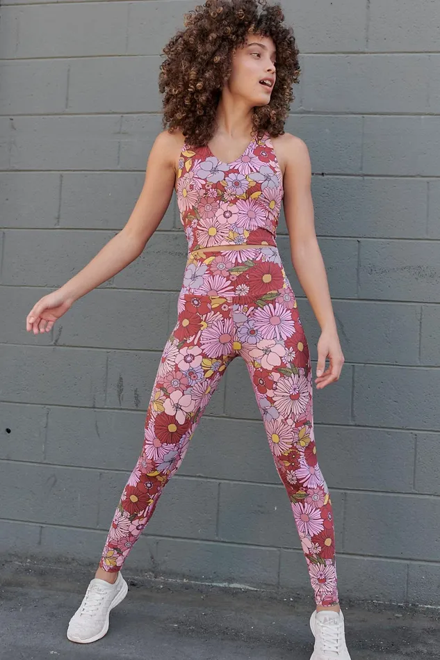 Women Leggings Free People Piper Leggings Marsala Floral