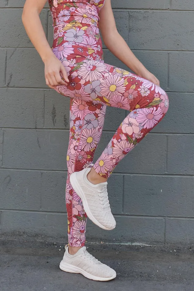 Women Leggings Free People Piper Leggings Marsala Floral