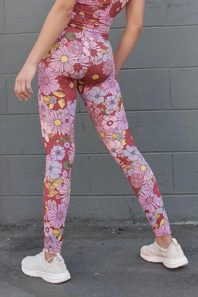 Women Leggings Free People Piper Leggings Marsala Floral