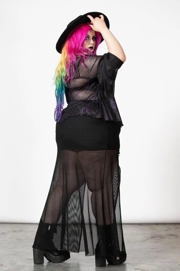 Women Long Sleeves Killstar Astromancy Mesh Long Sleeve Top