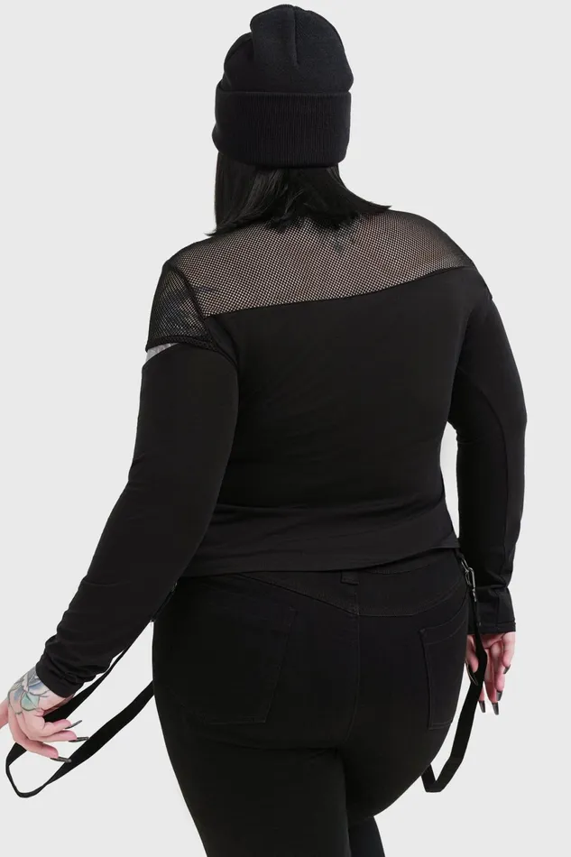 Women Long Sleeves Killstar Miss Masher Top