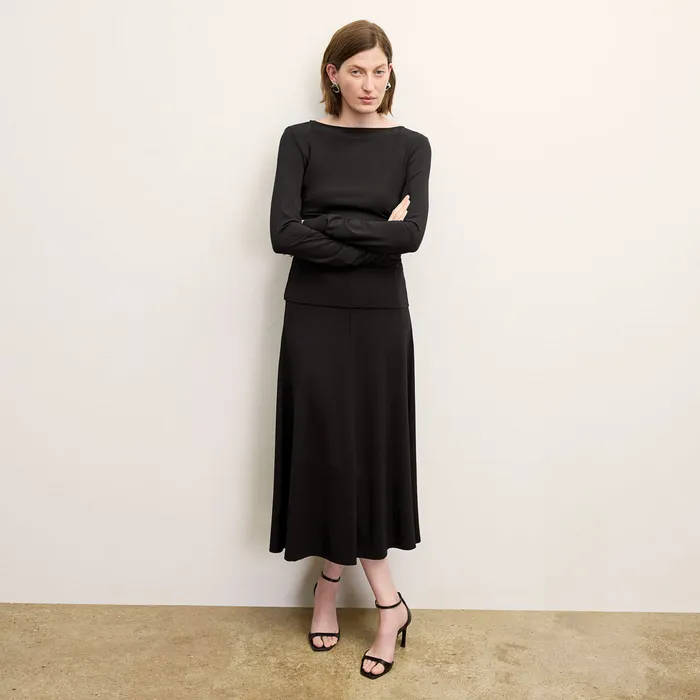 Women M M LaFleur The Misty Skirt 8211 Italian Jersey Black Skirts
