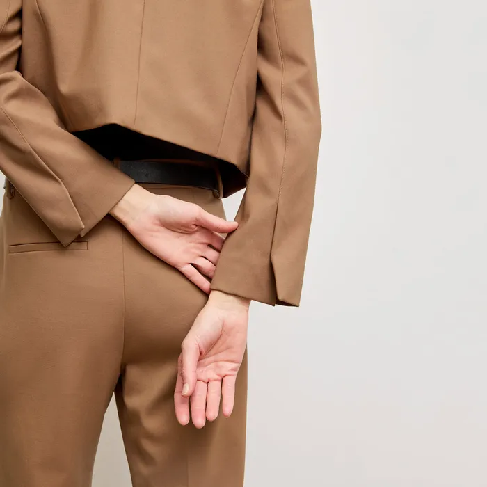 Women M M LaFleur The Neale Jacket 8211 Wool Twill Camel Suiting