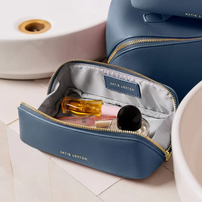 Women Makeup and Wash Bags Katie Loxton Small Personalised Makeup Bag In Navy
