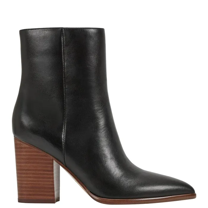 Women Melysa Dress Bootie Black Leather Marc Fisher Booties