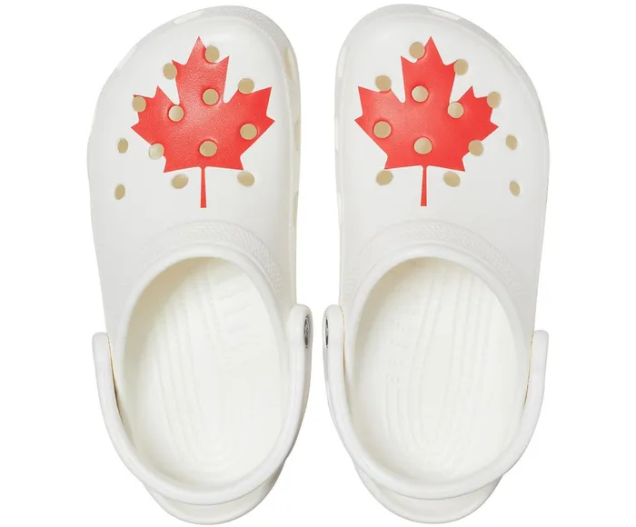 WomenMen Classic Canadian Flag Clog White Crocs Clogs