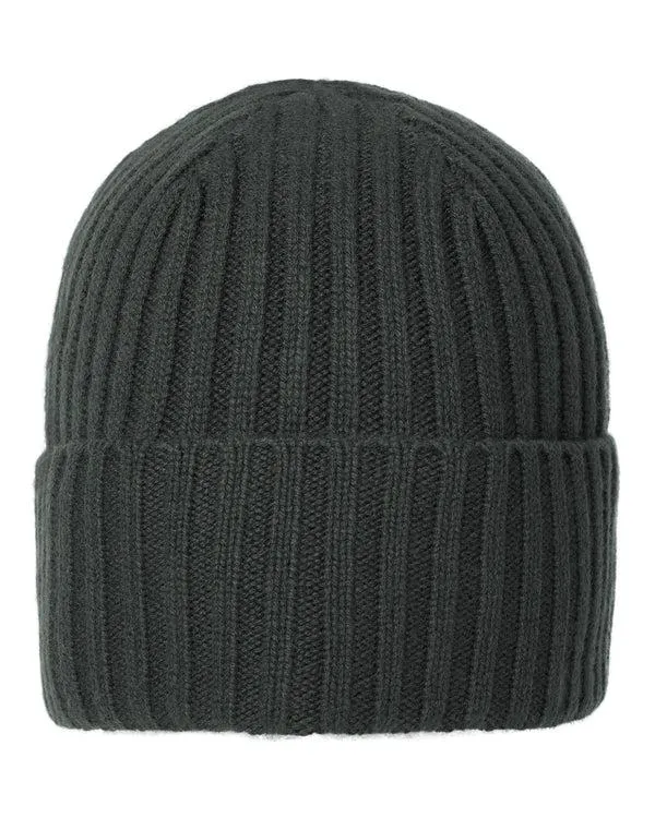 WomenMen Unisex Chunky Ribbed Cashmere HatIn Dark Green Dark Green NPeal Hats