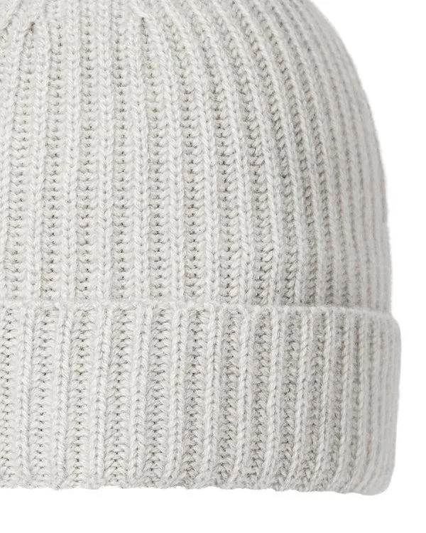WomenMen Unisex Ribbed Cashmere HatIn Pebble Grey Pebble Grey NPeal Hats