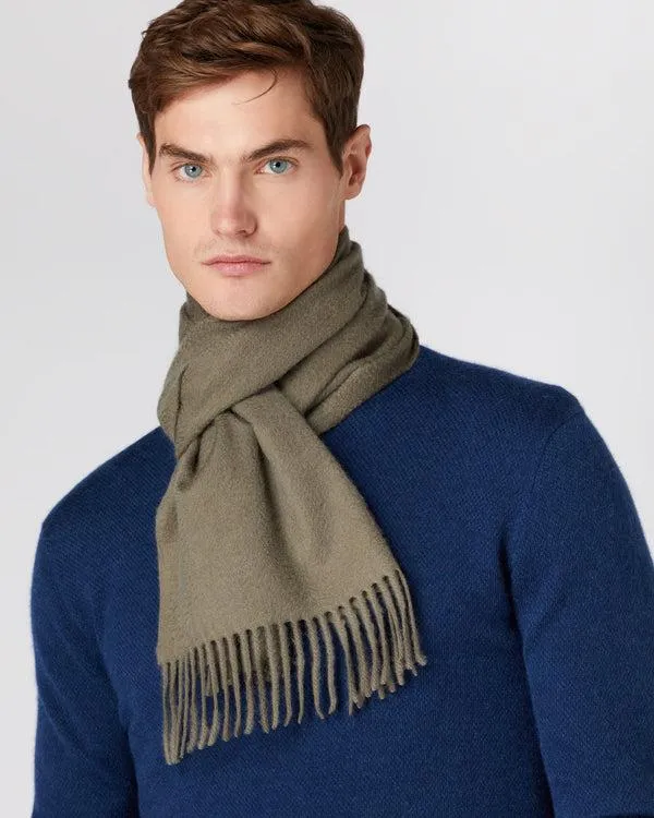 WomenMen Unisex Woven Cashmere ScarfIn Khaki Green Khaki Green NPeal Cashmere Scarves