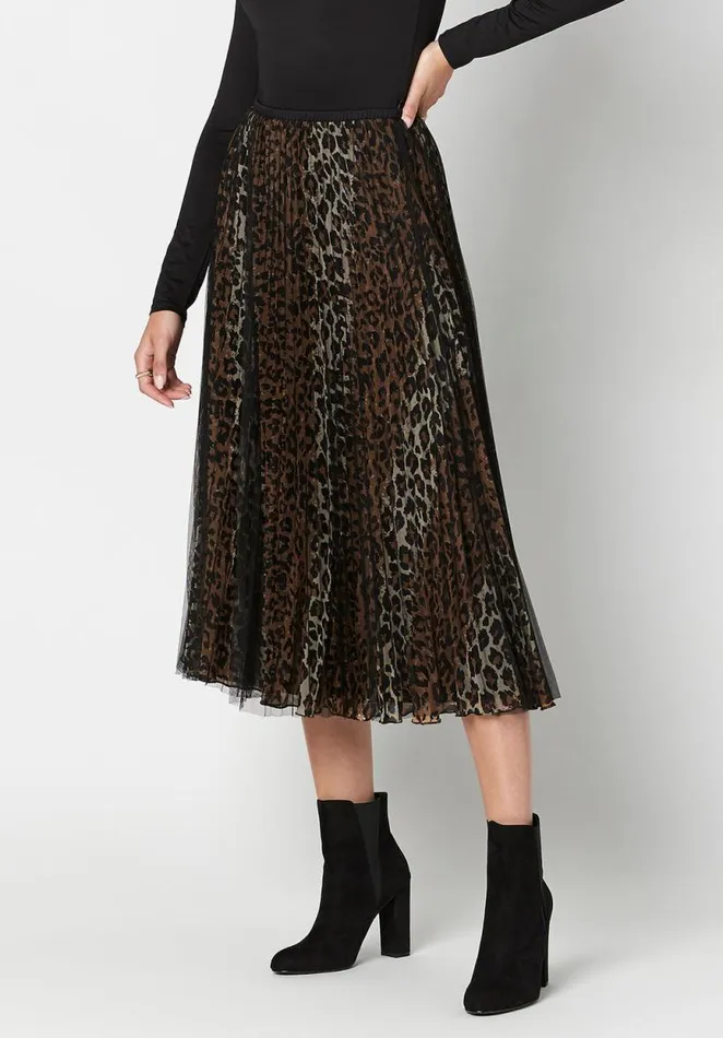 Women Mesh Overlay Leonarda Tea Skirt Mesh Leo Buffalo David Bitton Dresses and Jumpsuits