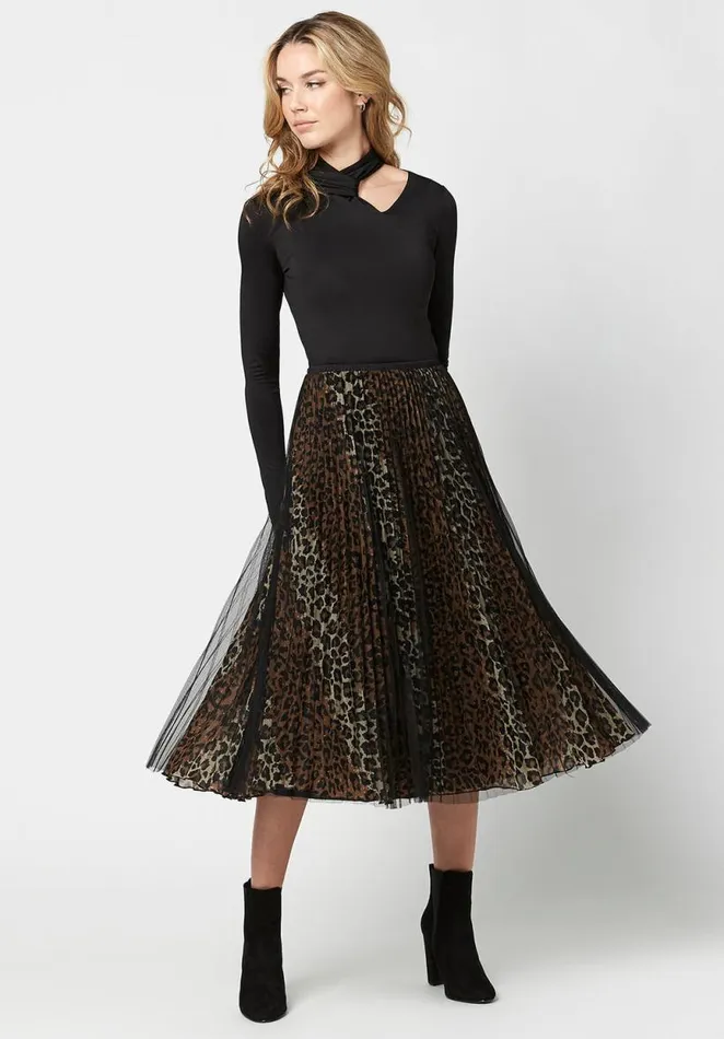 Women Mesh Overlay Leonarda Tea Skirt Mesh Leo Buffalo David Bitton Dresses and Jumpsuits