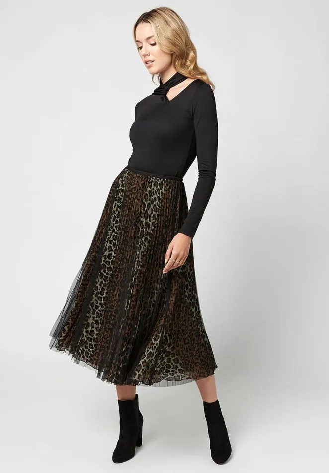 Women Mesh Overlay Leonarda Tea Skirt Mesh Leo Buffalo David Bitton Dresses and Jumpsuits