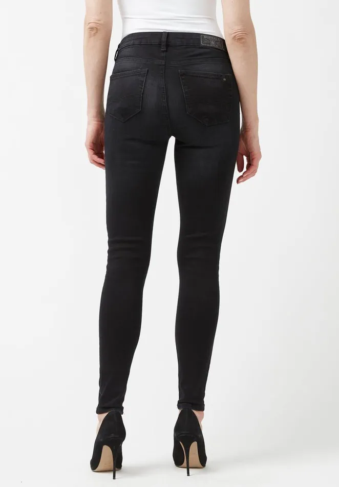 Women Mid Rise Skinny Alexa Faded Black Jeans Black Buffalo David Bitton Mid Rise Skinny Alexa