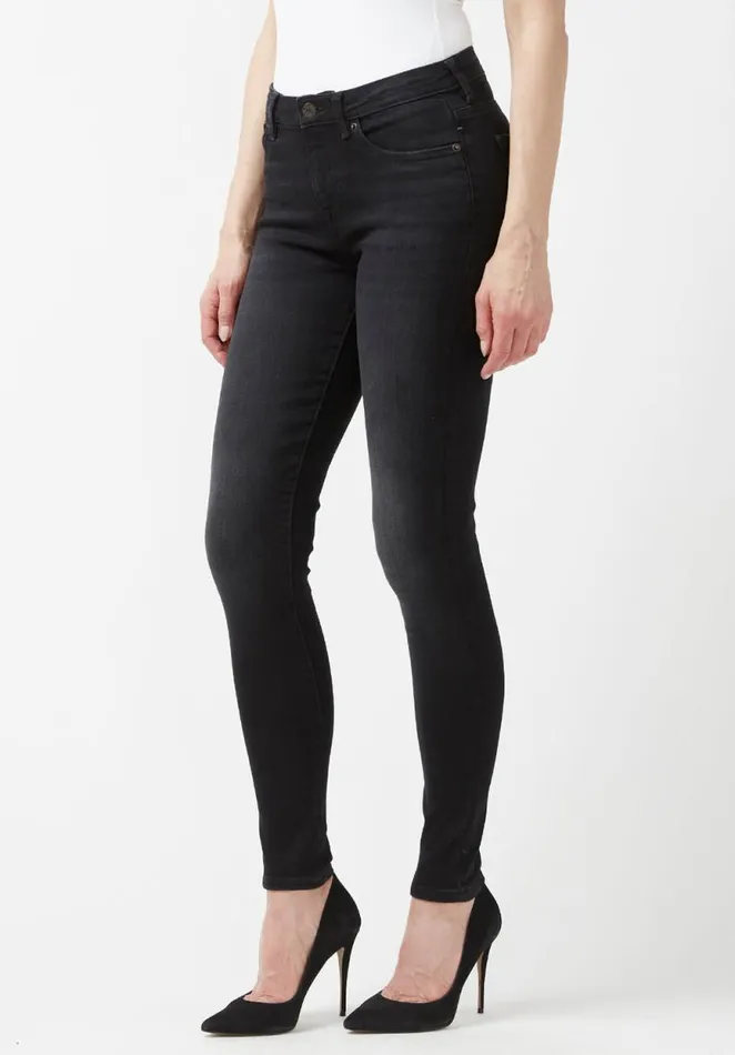 Women Mid Rise Skinny Alexa Faded Black Jeans Black Buffalo David Bitton Mid Rise Skinny Alexa